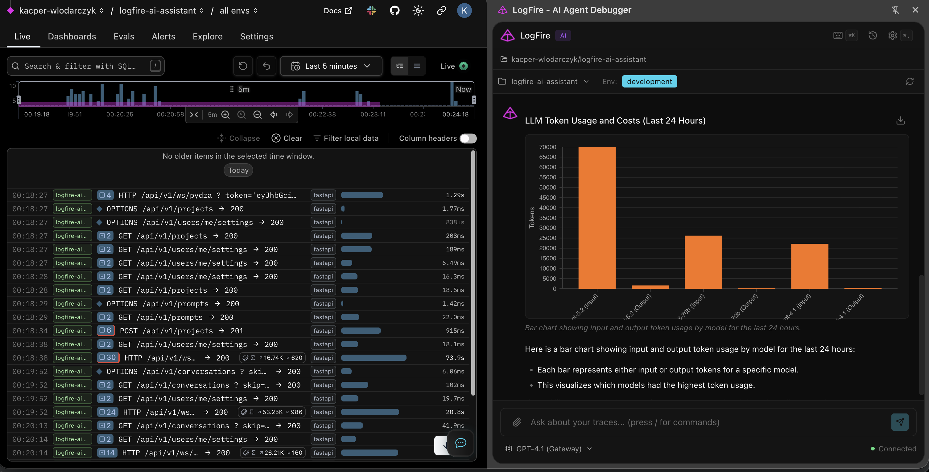 Auto-generated charts from query results